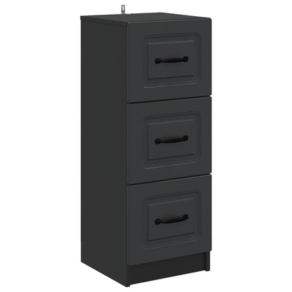 Ladenkast Zwart 33 x 34,5 x 87 cm Bewerkt hout