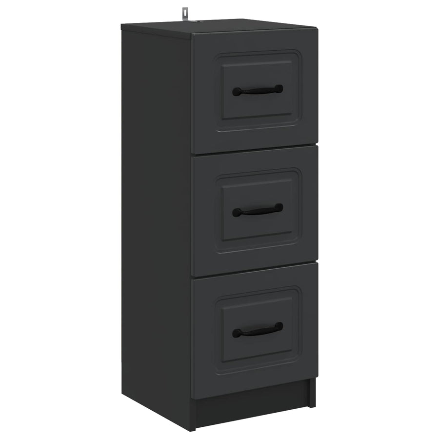 Ladenkast Zwart 33 x 34,5 x 87 cm Bewerkt hout