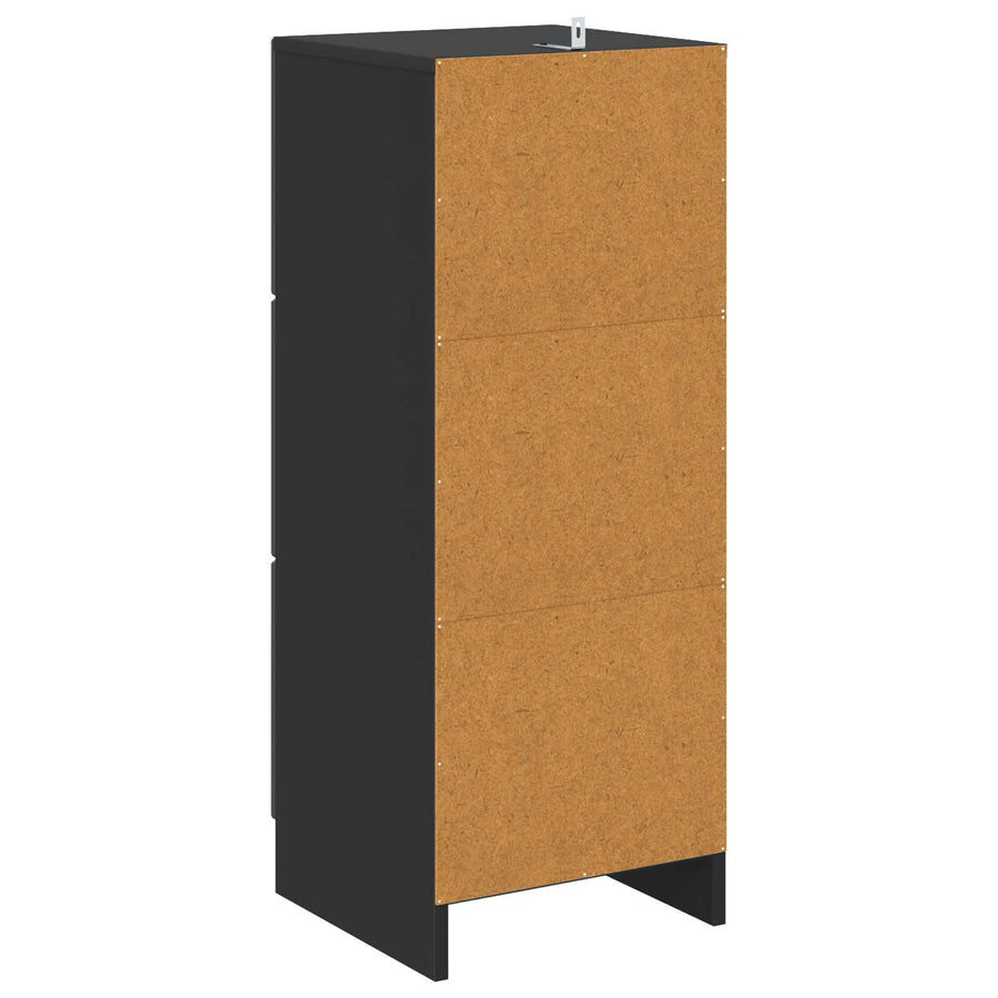 Ladenkast Zwart 33 x 34,5 x 87 cm Bewerkt hout