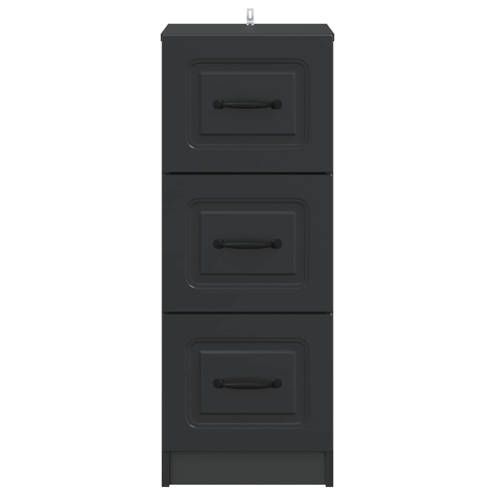 Ladenkast Zwart 33 x 34,5 x 87 cm Bewerkt hout
