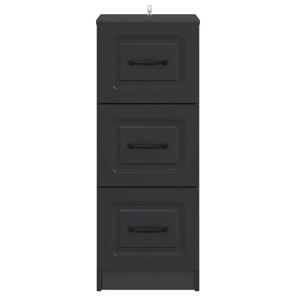 Ladenkast Zwart 33 x 34,5 x 87 cm Bewerkt hout