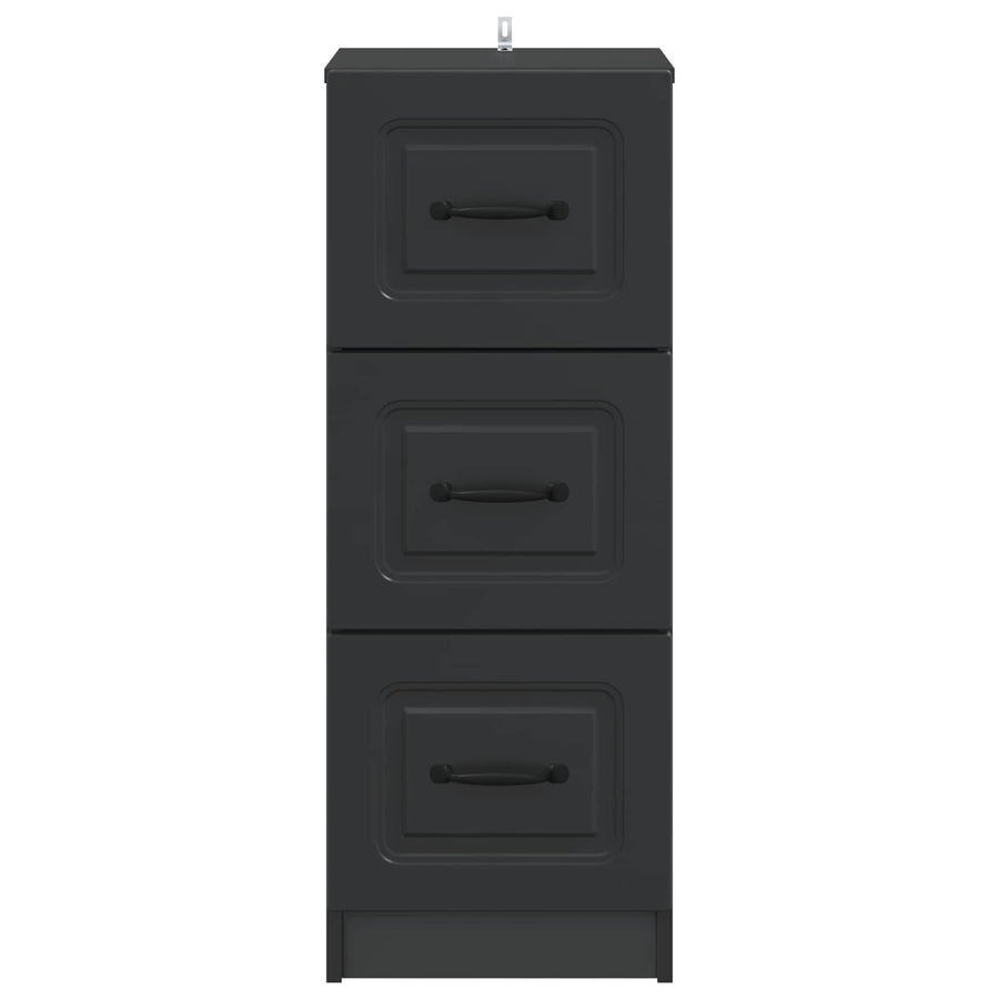 Ladenkast Zwart 33 x 34,5 x 87 cm Bewerkt hout