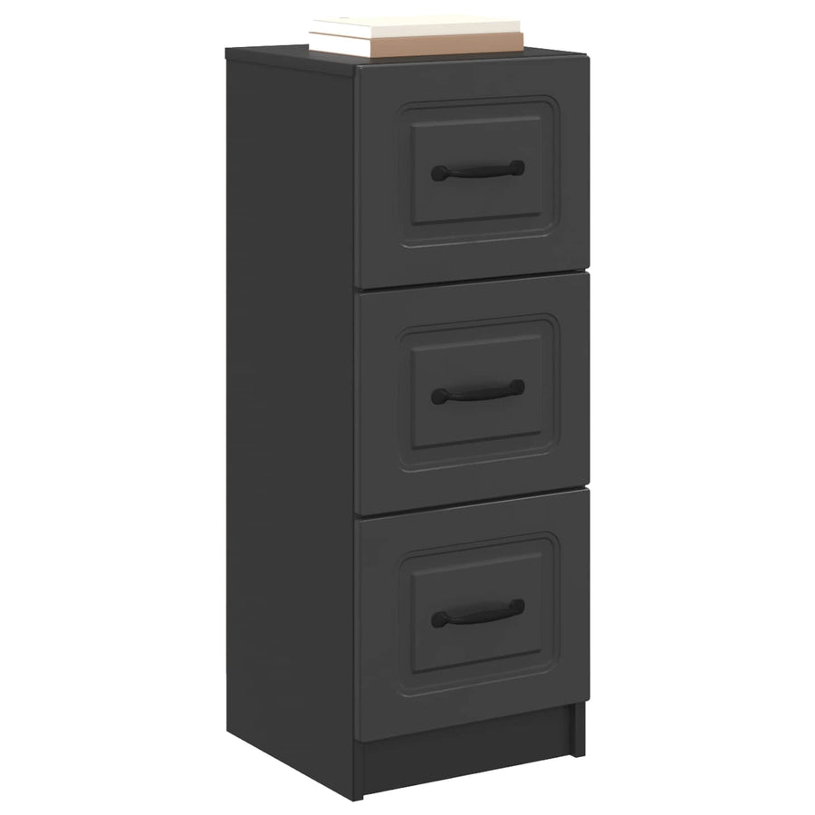 Ladenkast Zwart 33 x 34,5 x 87 cm Bewerkt hout