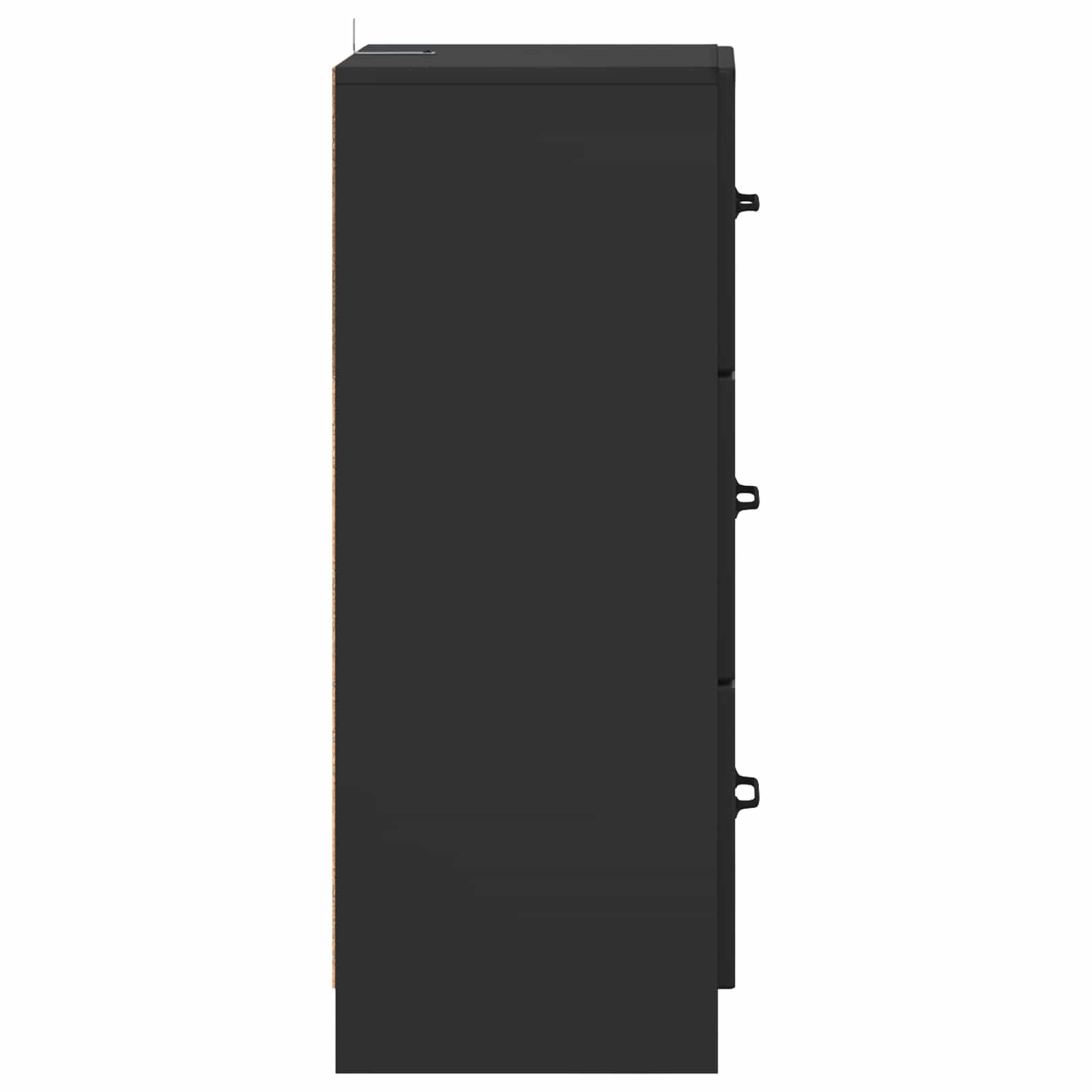 Ladenkast Zwart 33 x 34,5 x 87 cm Bewerkt hout