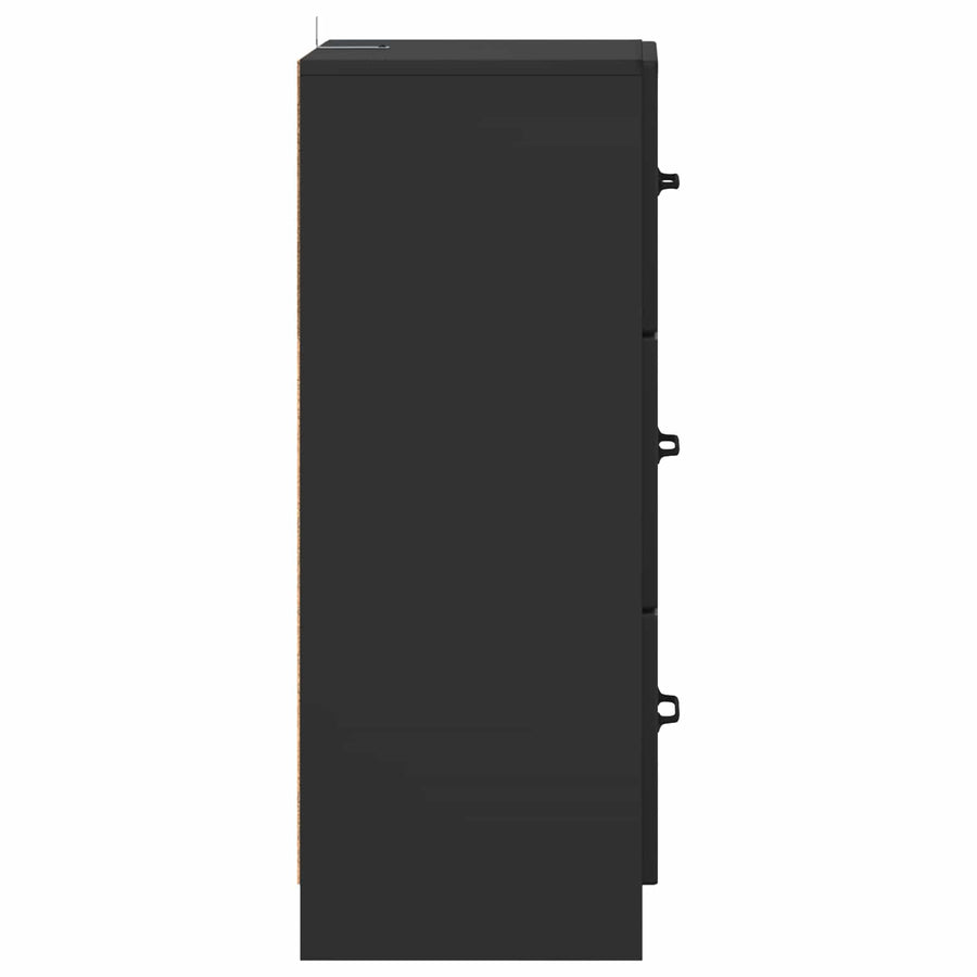 Ladenkast Zwart 33 x 34,5 x 87 cm Bewerkt hout