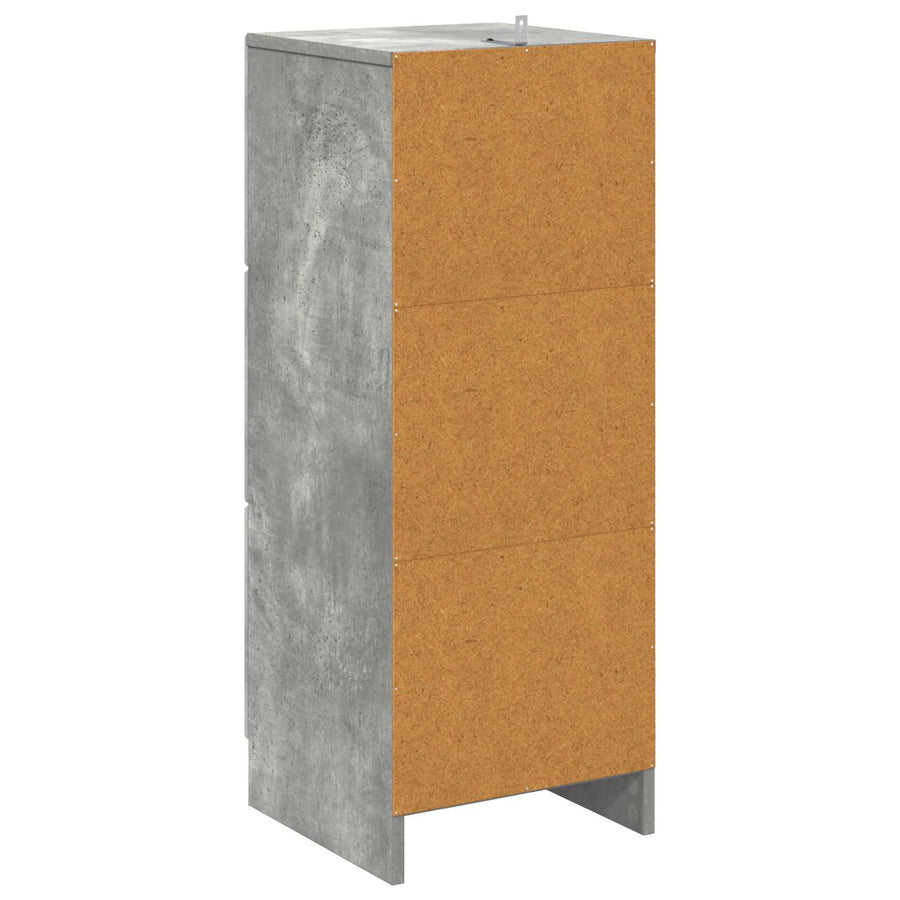 Ladenkast Betongrijs 33 x 34,5 x 87 cm Bewerkt hout