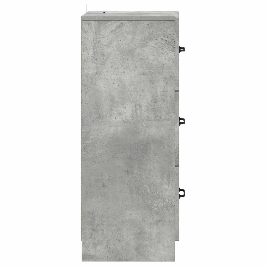 Ladenkast Betongrijs 33 x 34,5 x 87 cm Bewerkt hout
