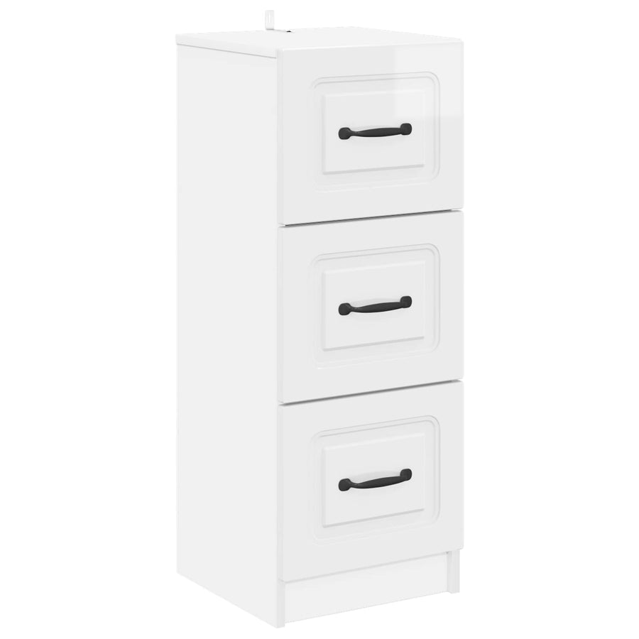 Ladenkast Hoogglans Wit 33 x 34,5 x 87 cm Bewerkt hout