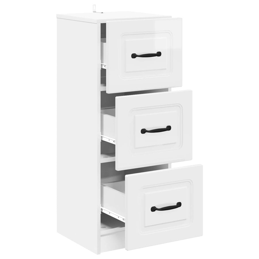Ladenkast Hoogglans Wit 33 x 34,5 x 87 cm Bewerkt hout
