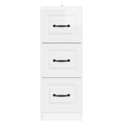 Ladenkast Hoogglans Wit 33 x 34,5 x 87 cm Bewerkt hout