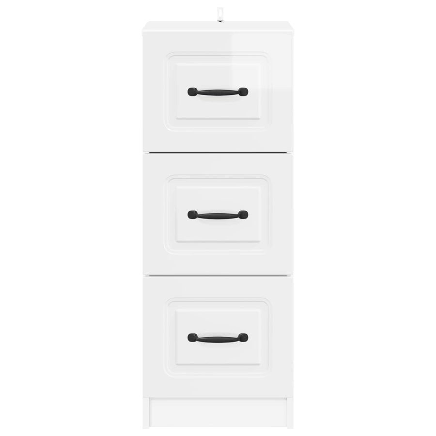 Ladenkast Hoogglans Wit 33 x 34,5 x 87 cm Bewerkt hout