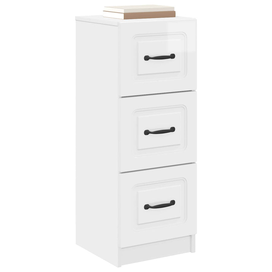 Ladenkast Hoogglans Wit 33 x 34,5 x 87 cm Bewerkt hout