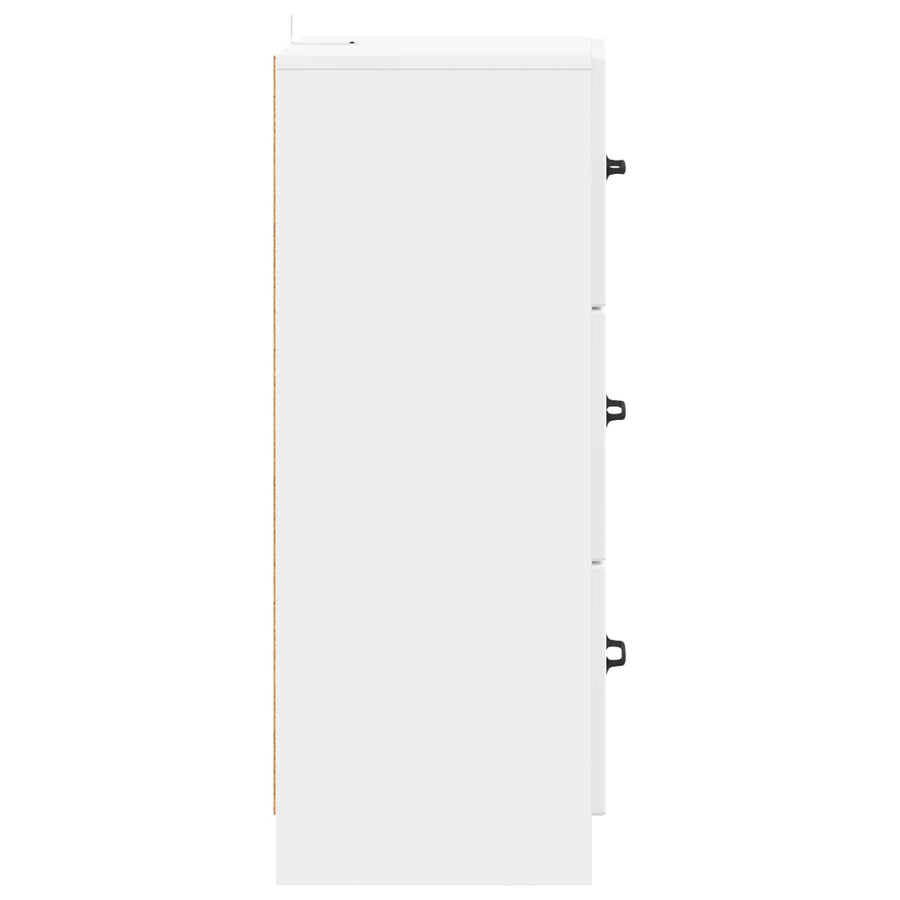 Ladenkast Hoogglans Wit 33 x 34,5 x 87 cm Bewerkt hout