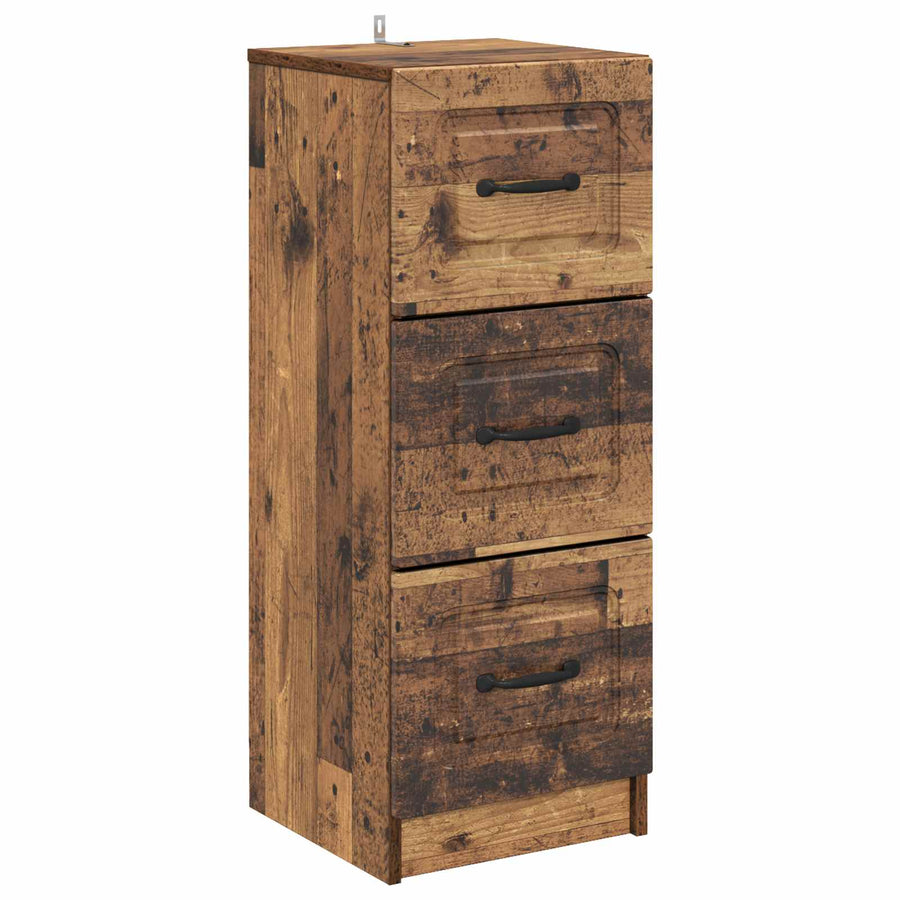 Ladenkast Oud hout 33 x 34,5 x 87 cm Bewerkt hout