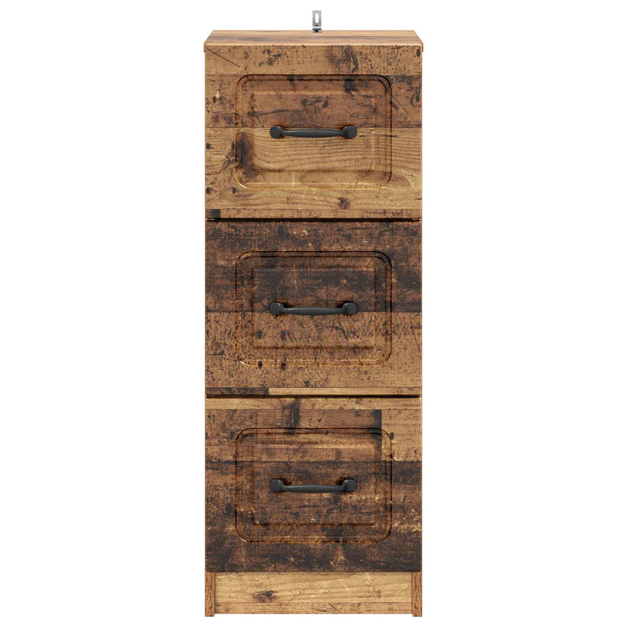 Ladenkast Oud hout 33 x 34,5 x 87 cm Bewerkt hout