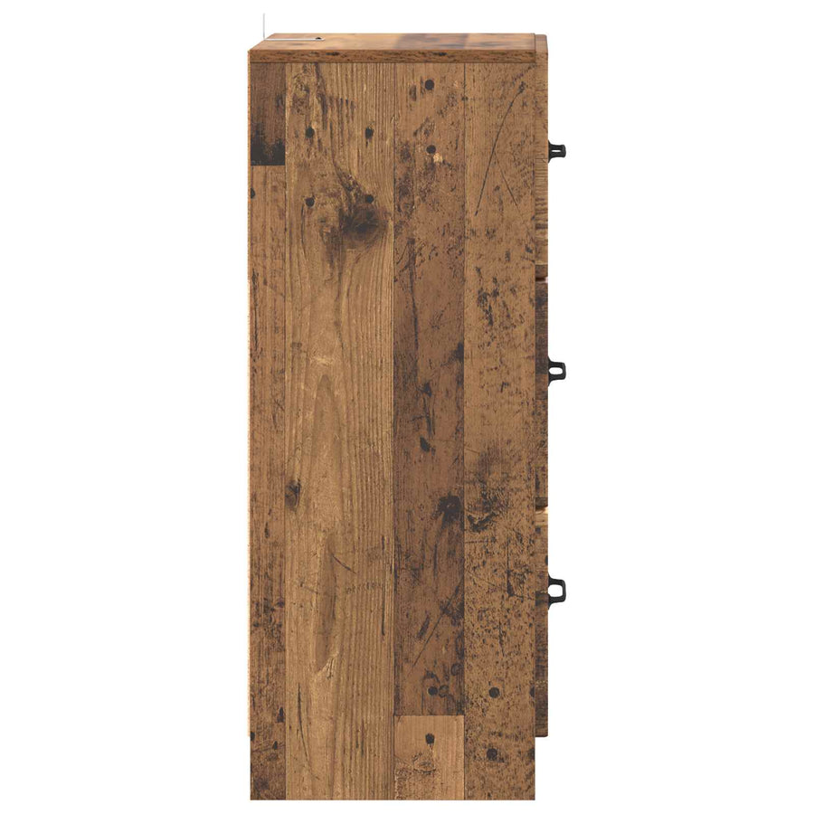 Ladenkast Oud hout 33 x 34,5 x 87 cm Bewerkt hout
