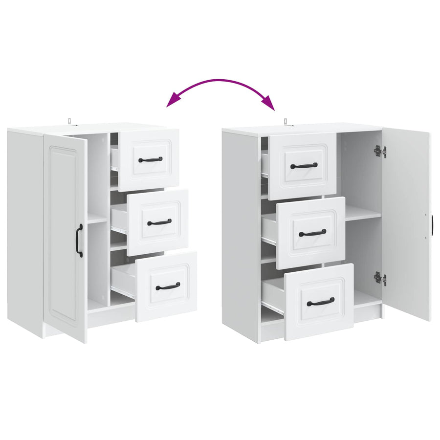 Dressoir met lade Wit 66 x 34,5 x 87 cm Bewerkt hout