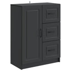 Dressoir zwart 66x34,5x87 cm bewerkt hout