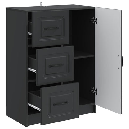 Dressoir met lade Zwart 66 x 34,5 x 87 cm Bewerkt hout