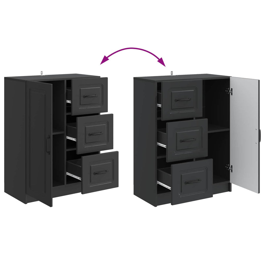 Dressoir met lade Zwart 66 x 34,5 x 87 cm Bewerkt hout