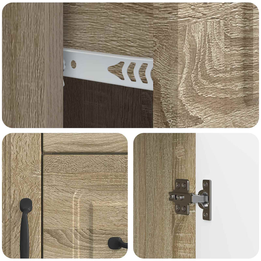Dressoir met lade Sonoma Eiken 66 x 34,5 x 87 cm Bewerkt hout