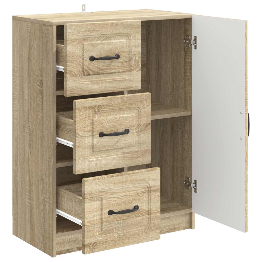 Dressoir met lade Sonoma Eiken 66 x 34,5 x 87 cm Bewerkt hout