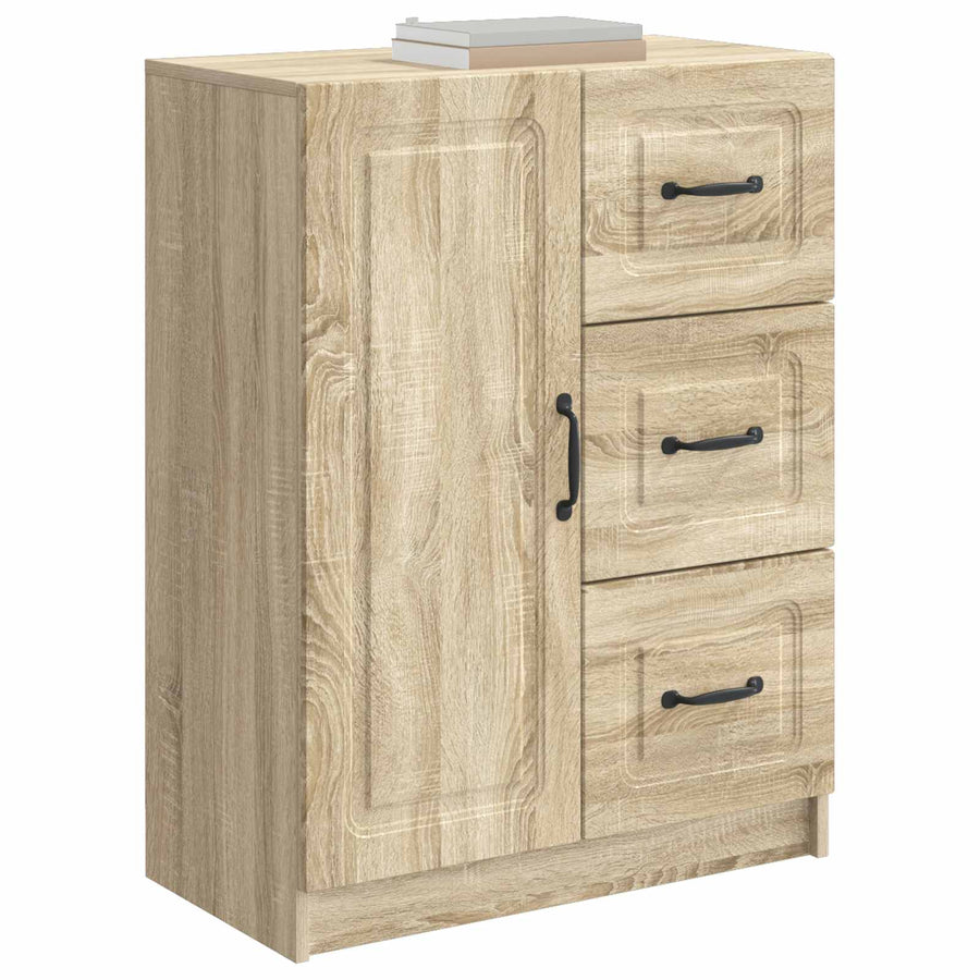 Dressoir met lade Sonoma Eiken 66 x 34,5 x 87 cm Bewerkt hout