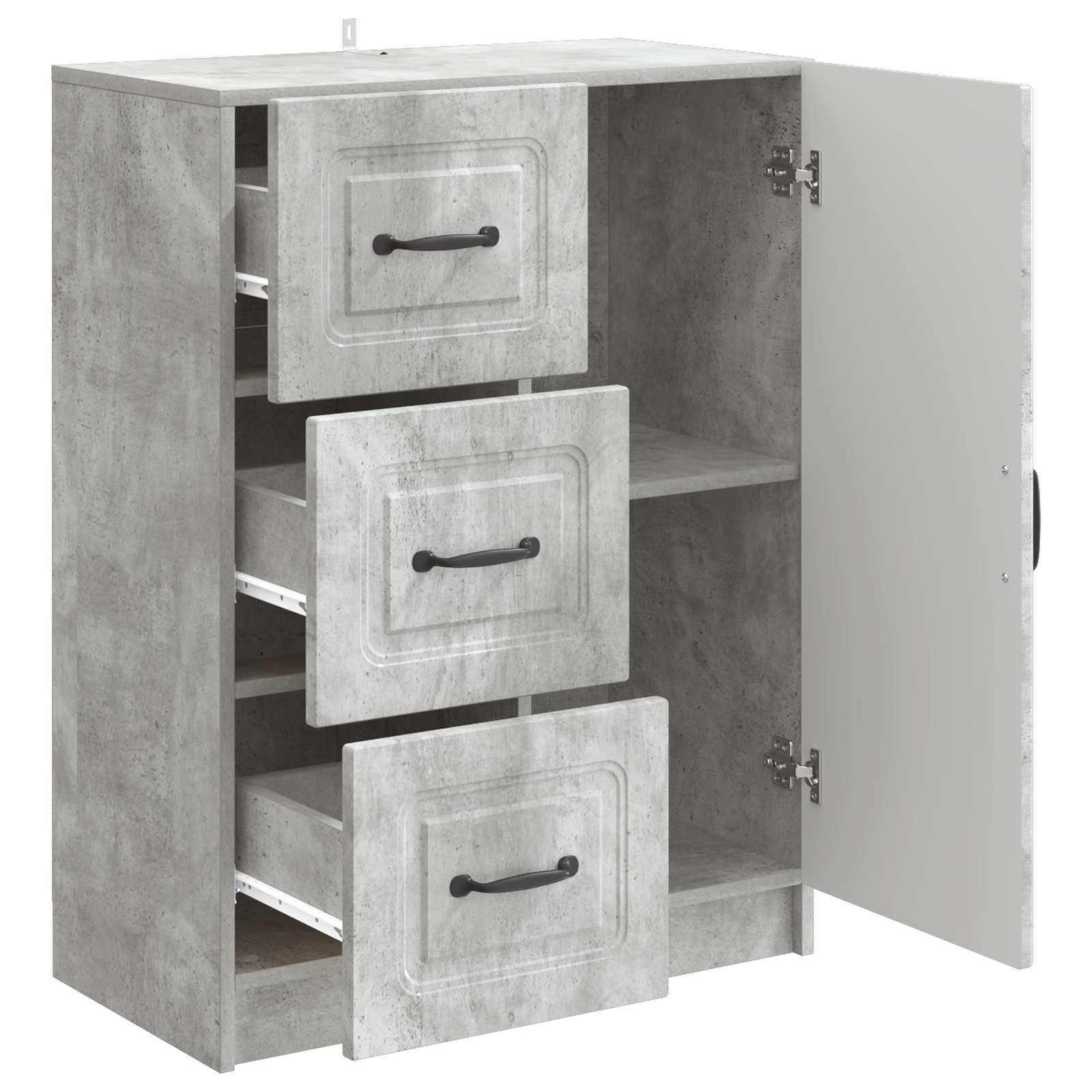 Dressoir met lade Betongrijs 66 x 34,5 x 87 cm Bewerkt hout