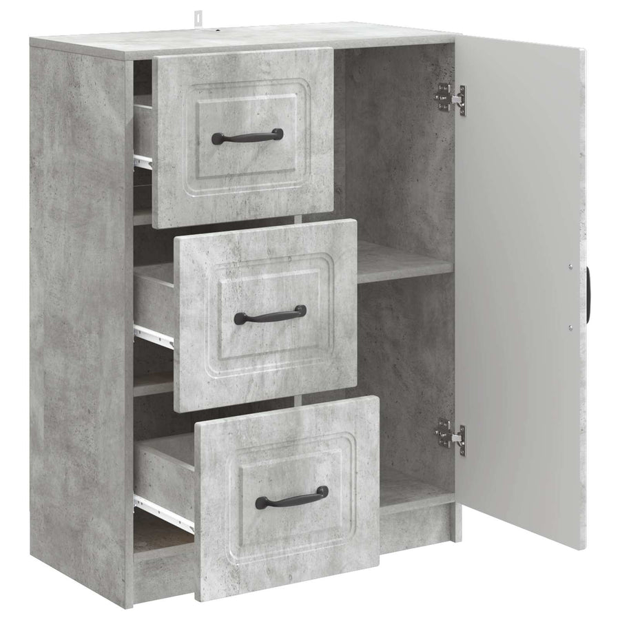 Dressoir met lade Betongrijs 66 x 34,5 x 87 cm Bewerkt hout