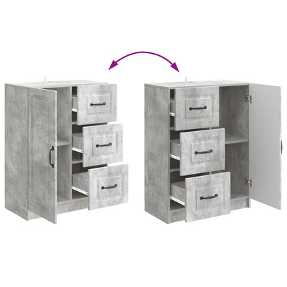 Dressoir met lade Betongrijs 66 x 34,5 x 87 cm Bewerkt hout