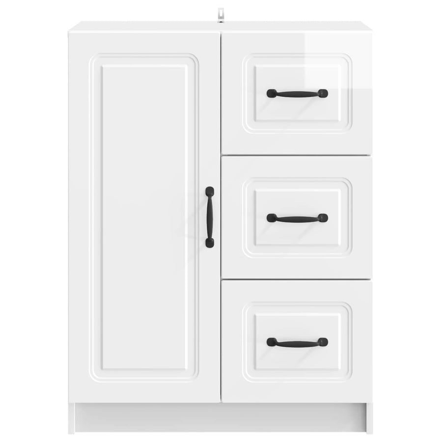 Dressoir met lade Hoogglans Wit 66 x 34,5 x 87 cm Bewerkt hout