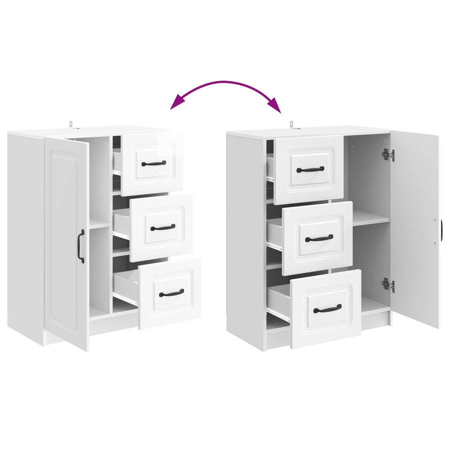 Dressoir met lade Hoogglans Wit 66 x 34,5 x 87 cm Bewerkt hout