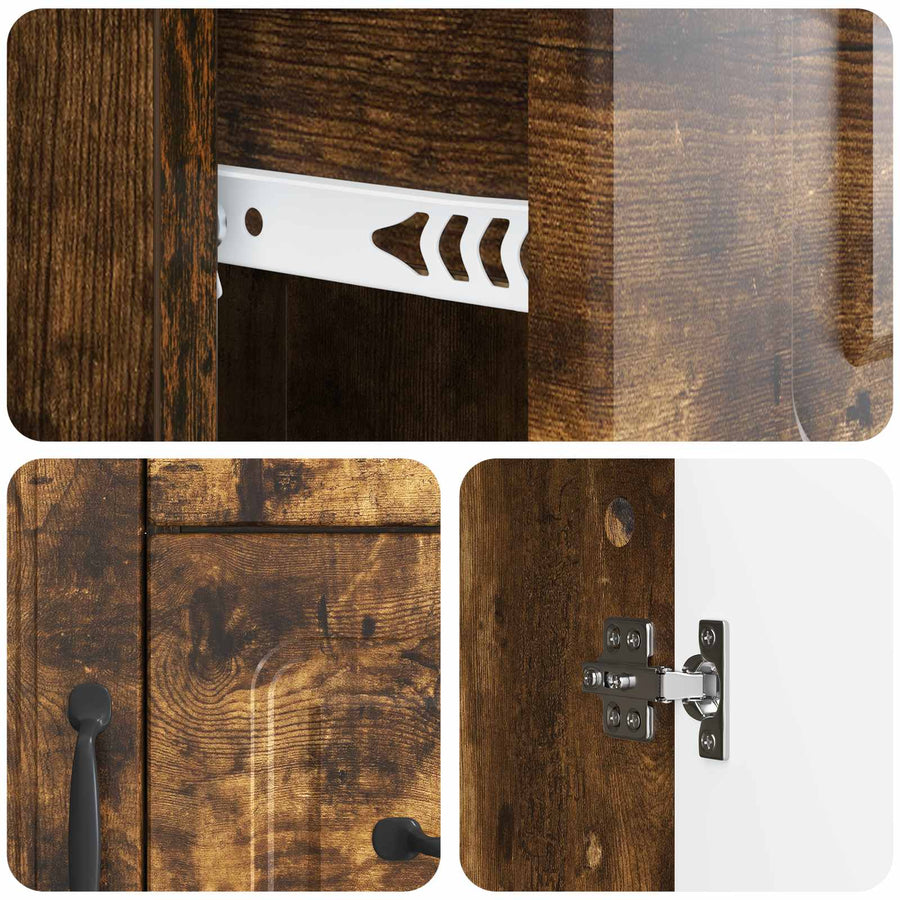 Dressoir met lade Gerookt eiken 66 x 34,5 x 87 cm Bewerkt hout