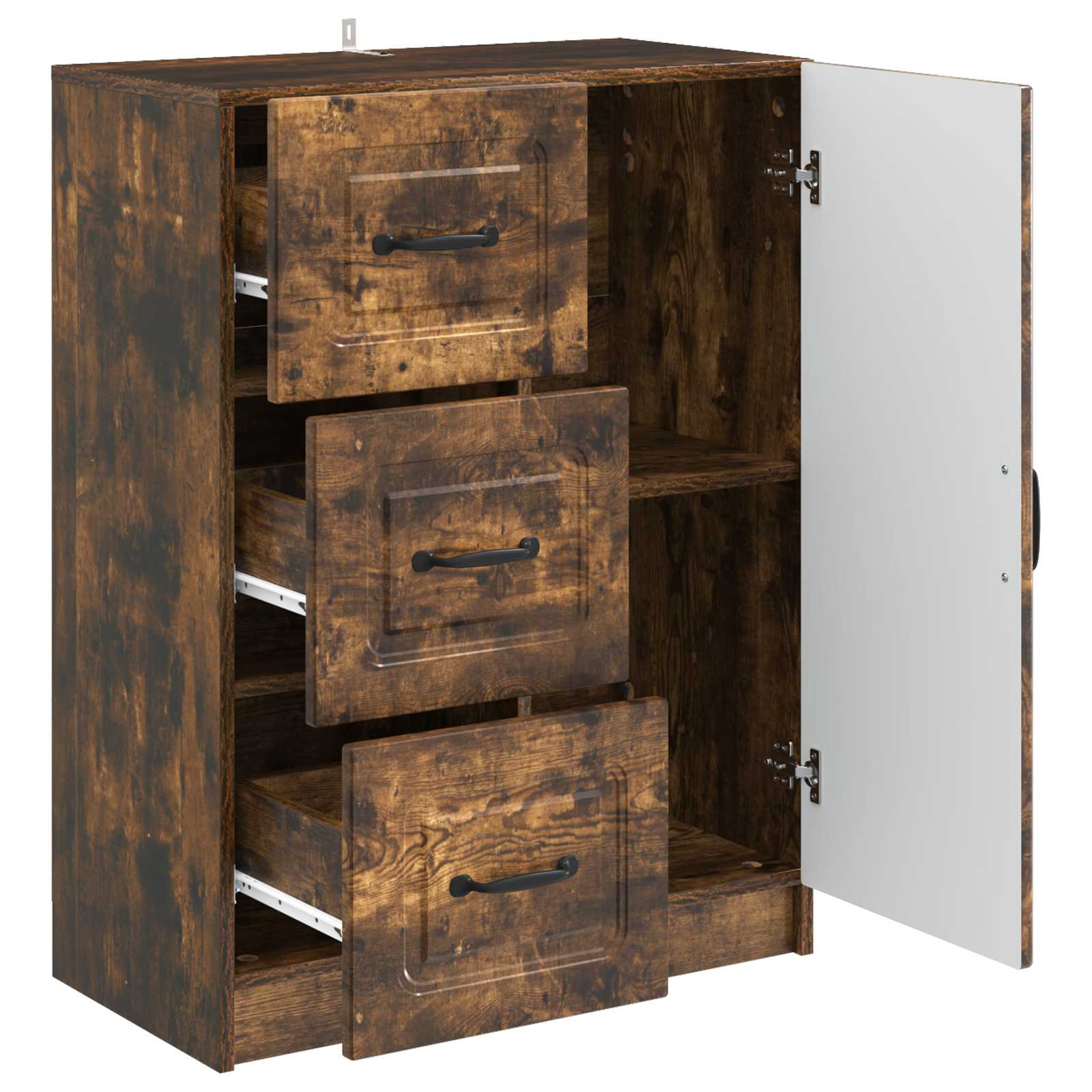 Dressoir met lade Gerookt eiken 66 x 34,5 x 87 cm Bewerkt hout
