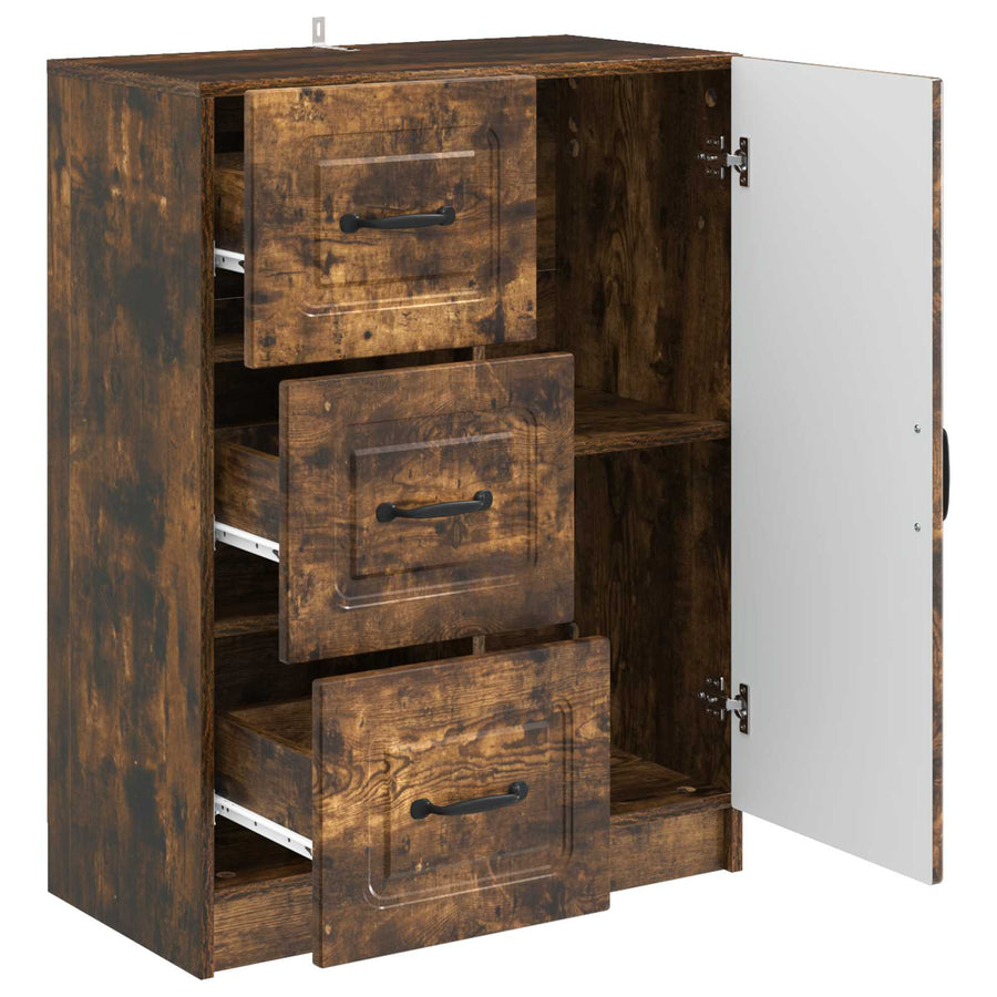 Dressoir met lade Gerookt eiken 66 x 34,5 x 87 cm Bewerkt hout