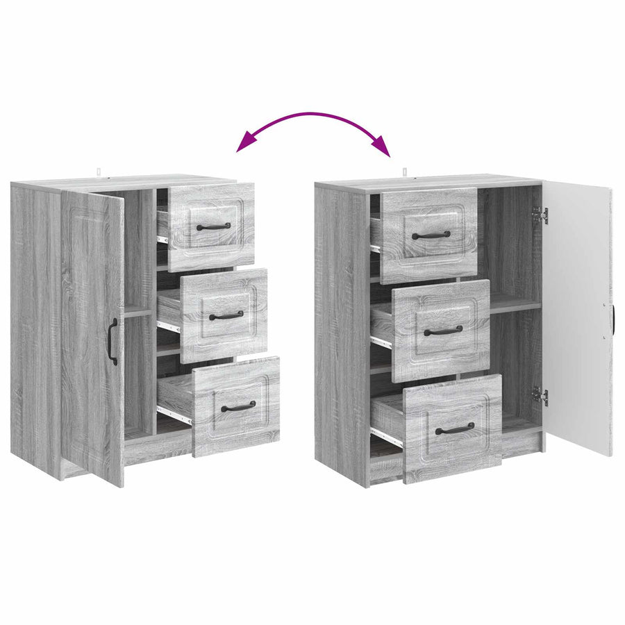 Dressoir met lade Grijs sonoma 66 x 34,5 x 87 cm Bewerkt hout