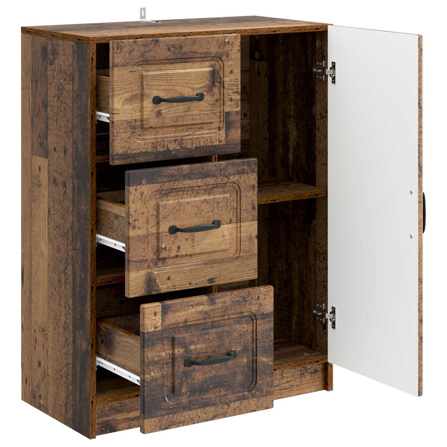 Dressoir met lade Oud hout 66 x 34,5 x 87 cm Bewerkt hout