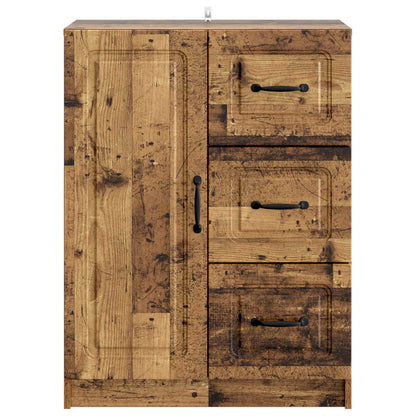 Dressoir met lade Oud hout 66 x 34,5 x 87 cm Bewerkt hout