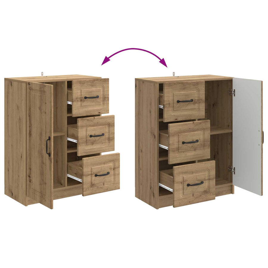 Dressoir Artisanaal eiken 66 x 34,5 x 87 cm Bewerkt hout