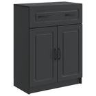Dressoir zwart 66x34,5x87 cm bewerkt hout