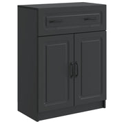 Dressoir zwart 66x34,5x87 cm bewerkt hout