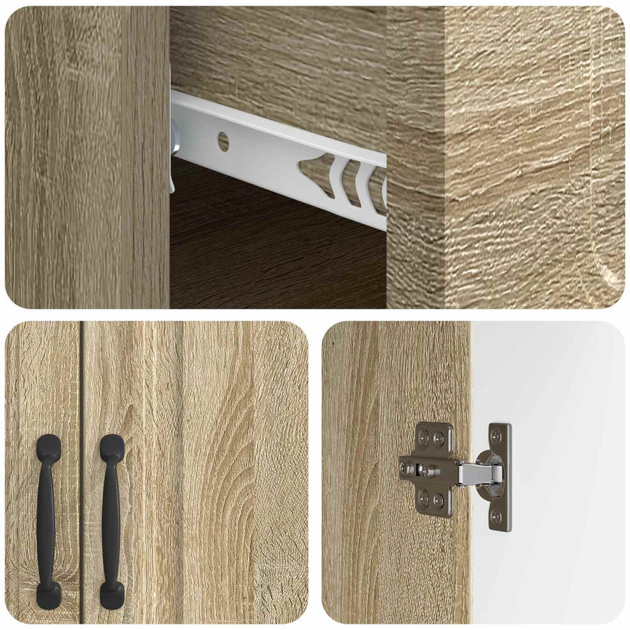 Dressoir met lade Sonoma Eiken 66 x 34,5 x 87 cm Bewerkt hout