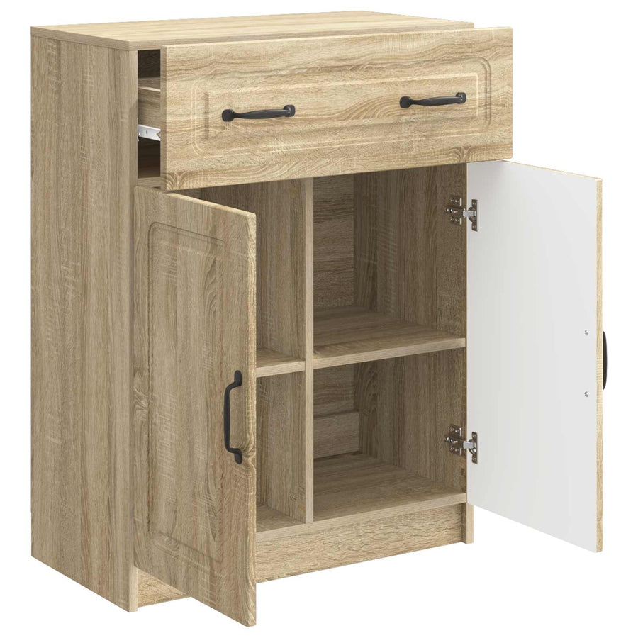 Dressoir met lade Sonoma Eiken 66 x 34,5 x 87 cm Bewerkt hout