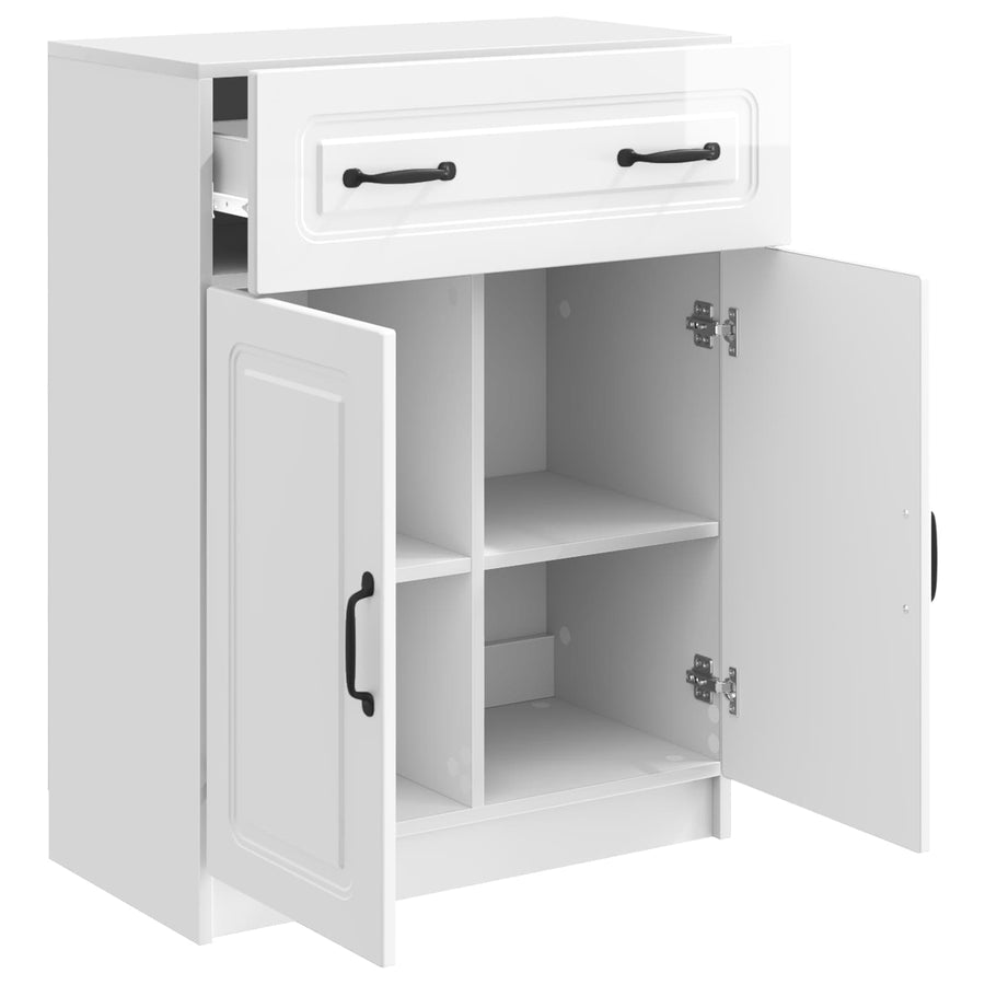Dressoir met lade Hoogglans Wit 66 x 34,5 x 87 cm Bewerkt hout