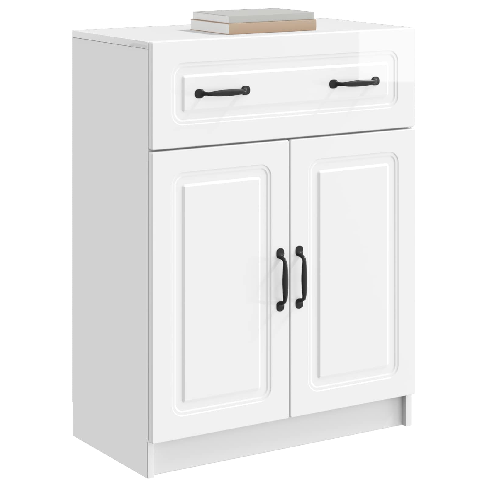 Dressoir met lade Hoogglans Wit 66 x 34,5 x 87 cm Bewerkt hout