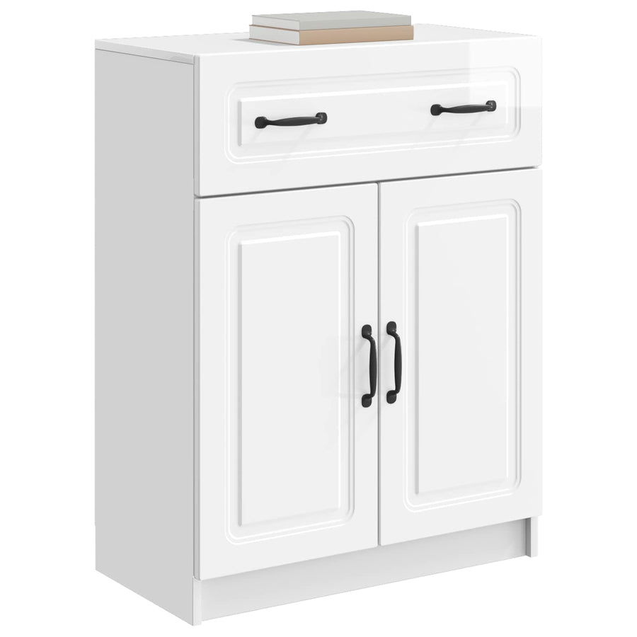 Dressoir met lade Hoogglans Wit 66 x 34,5 x 87 cm Bewerkt hout