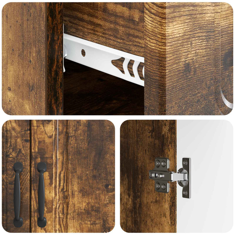 Dressoir met lade Gerookt eiken 66 x 34,5 x 87 cm Bewerkt hout