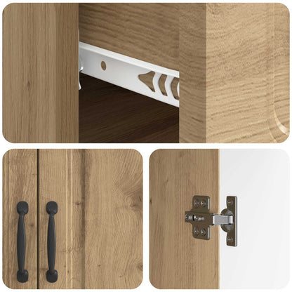 Dressoir Artisanaal eiken 66 x 34,5 x 87 cm Bewerkt hout
