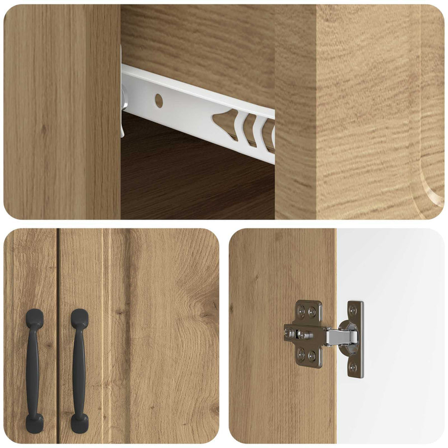 Dressoir Artisanaal eiken 66 x 34,5 x 87 cm Bewerkt hout