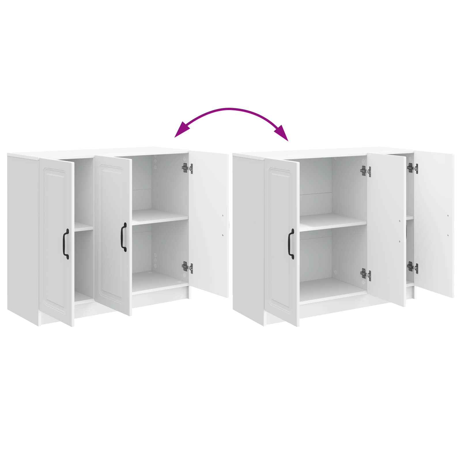 Dressoir Wit 89 x 34,5 x 77 cm Bewerkt hout